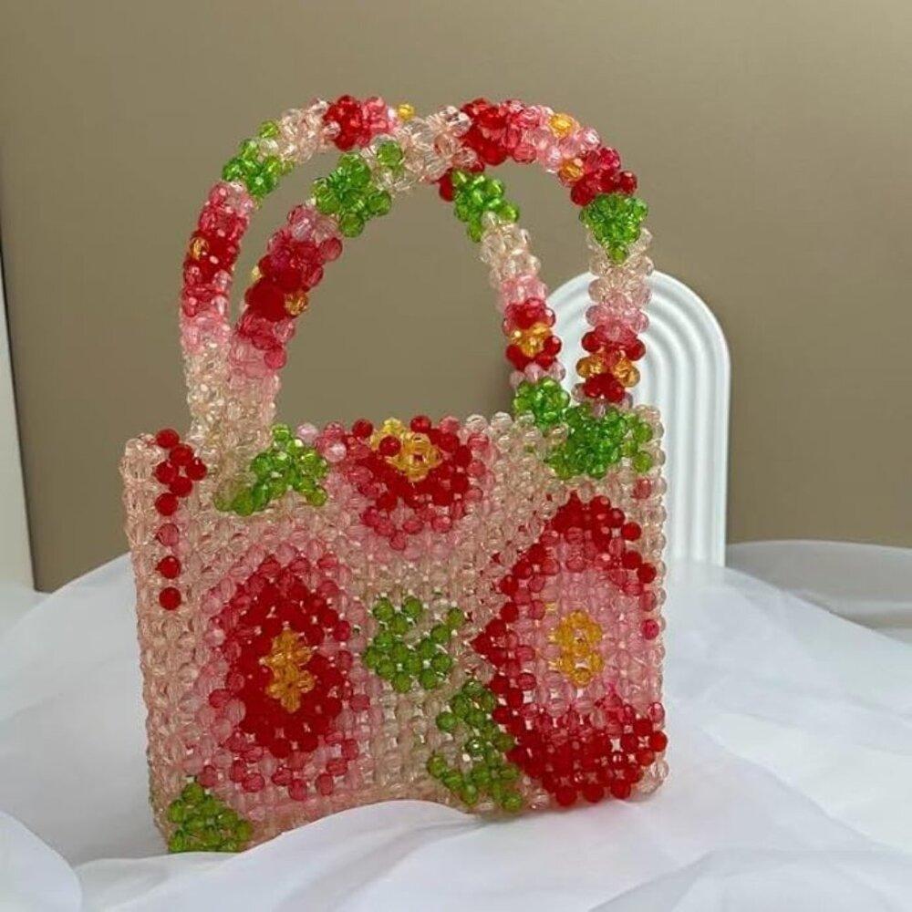 Luxury flower beaded handmade purse